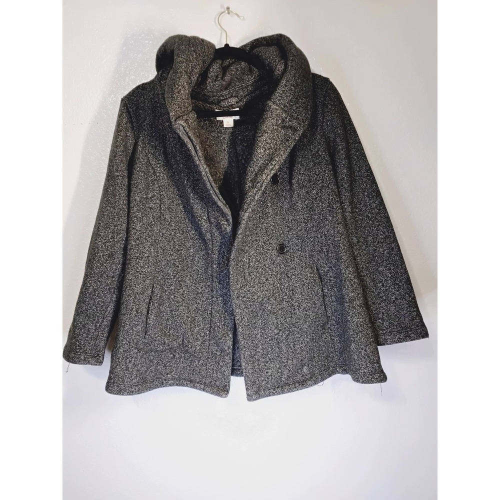 Mossimo Supply Co Women Gray Marled Knit Pea Coat Shawl Collar Jacket Small (59) - Picture 7 of 8
